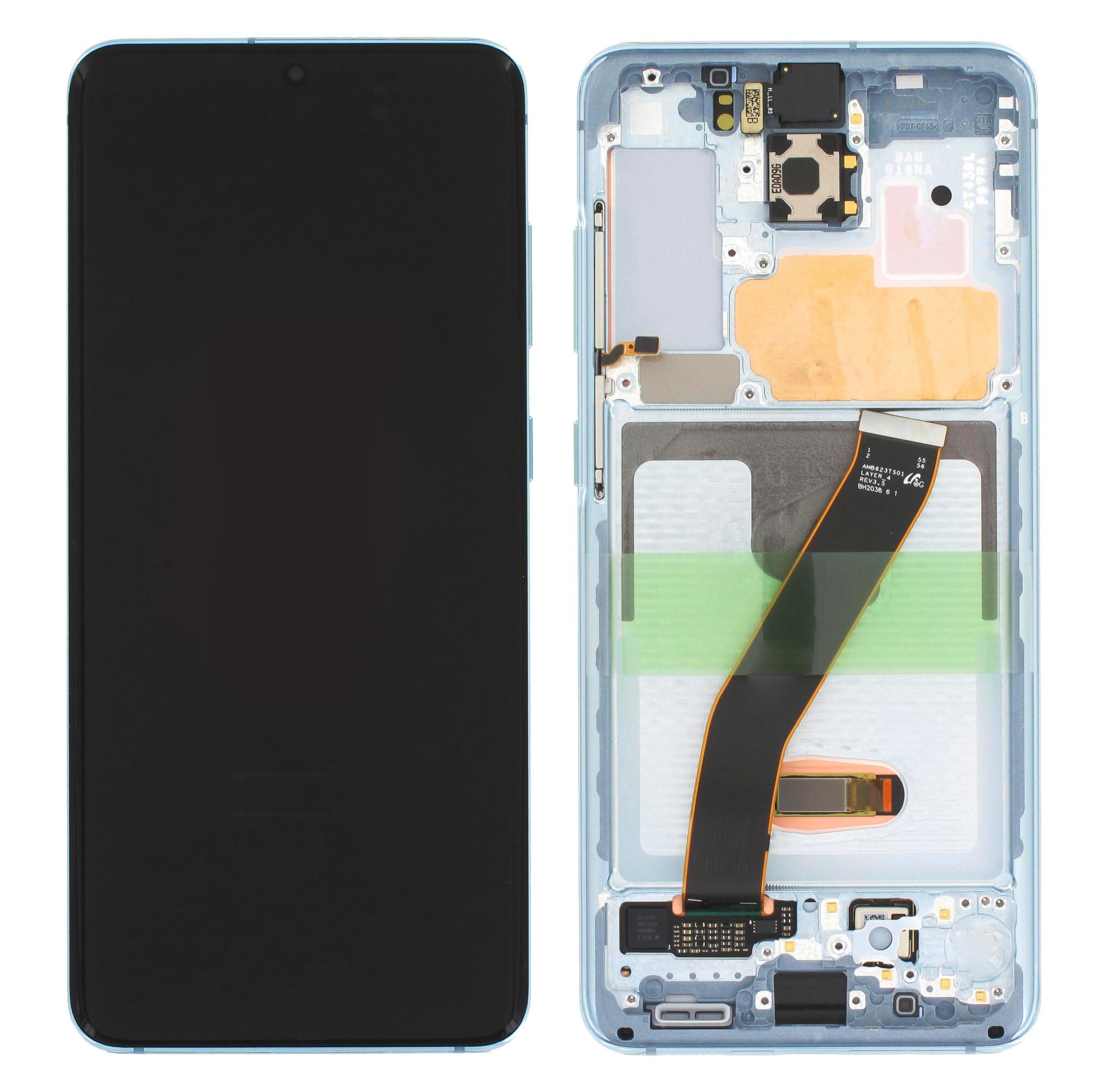 Samsung Galaxy S20 (SM-G980F) Mavi Servis Ekran Çıtalı
